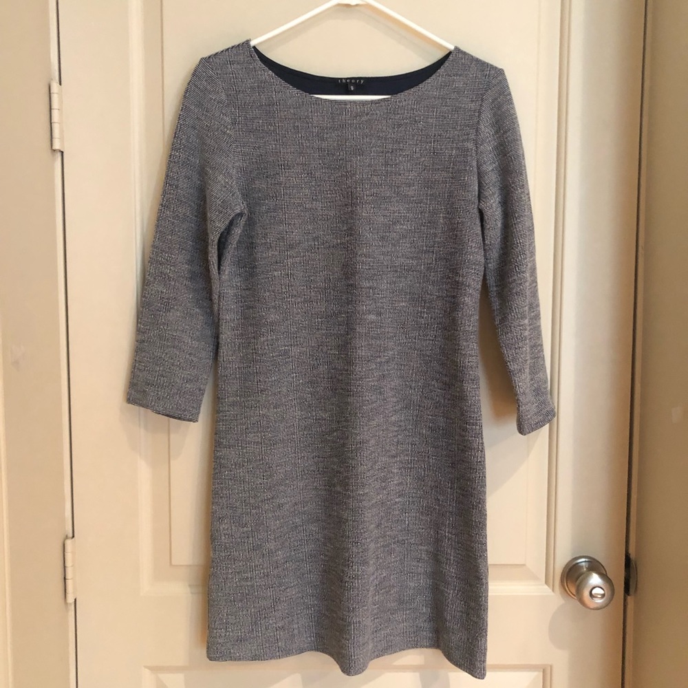 Theory three quarter sleeve shift dress